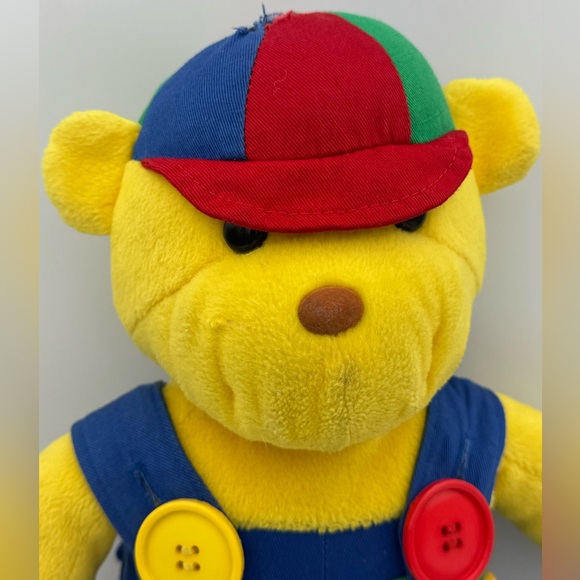 Vintage GUND Teach Me Yellow Teddy Bear Plush Toy Tactile Learning Educational - Picture 4 of 13